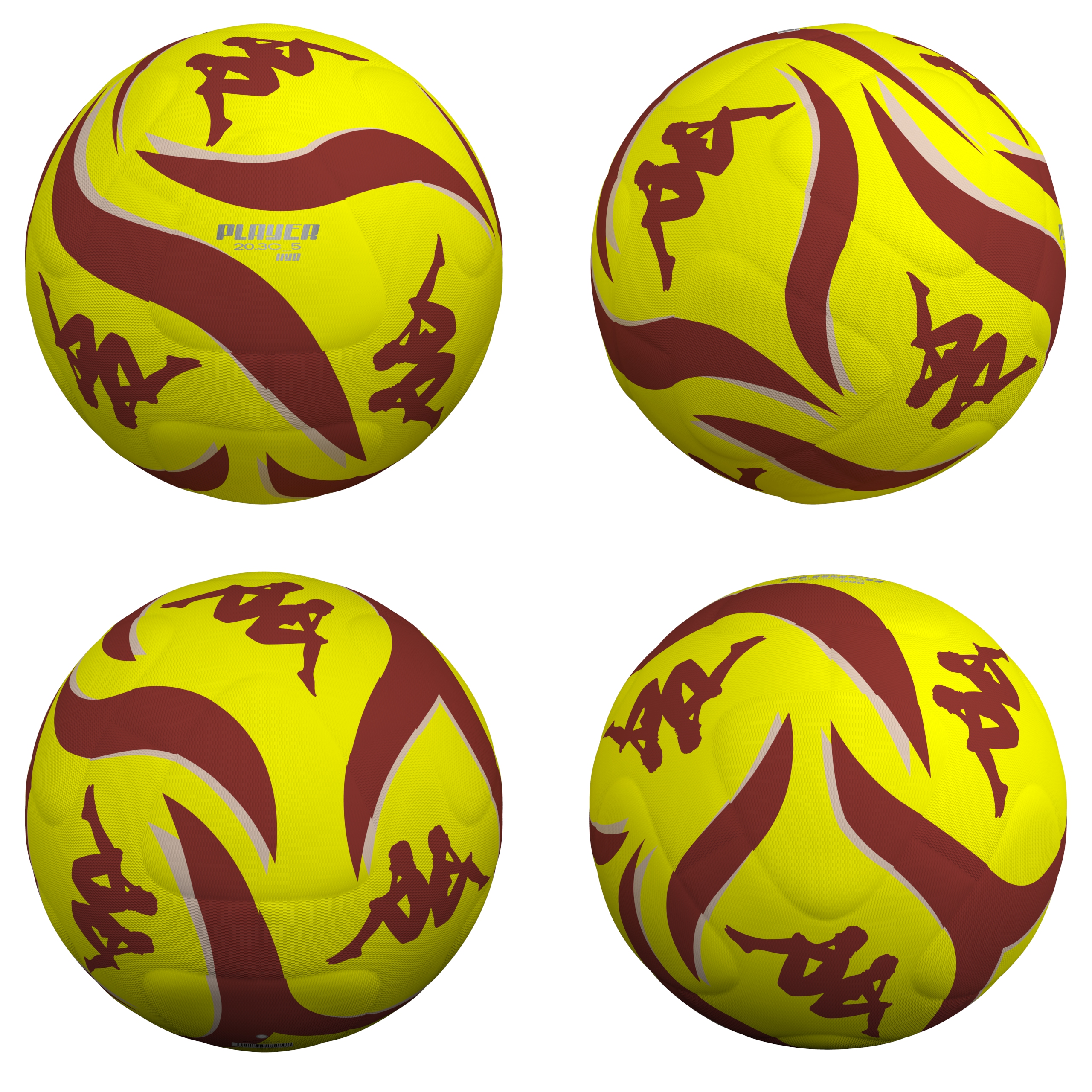 Kappa Player 20.3 HYB Fotboll gul – Hybrid Träningsboll (12-pack)