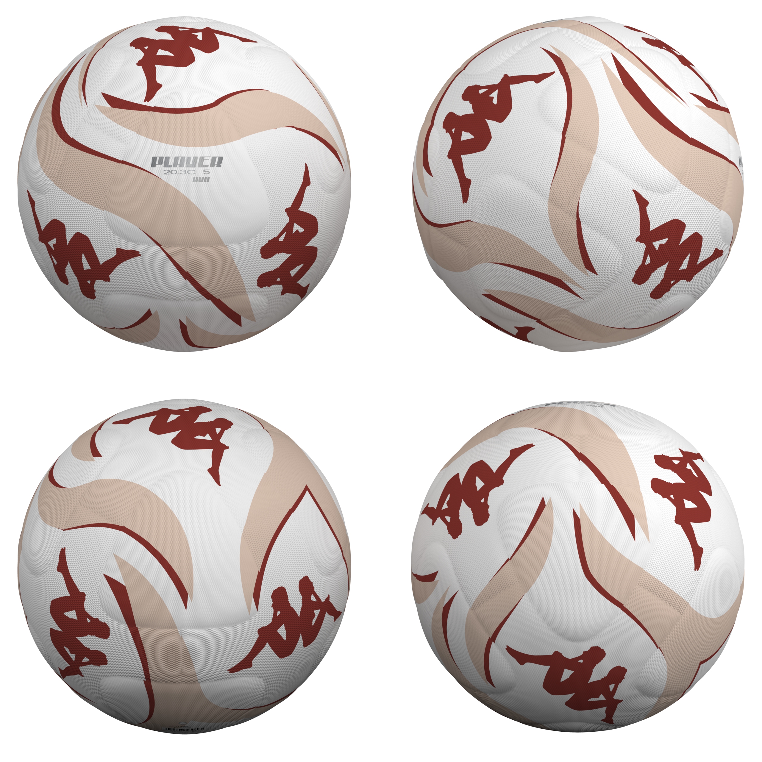 Kappa Player 20.3 HYB Fotboll vit/rosa– Hybrid Träningsboll (12-pack)