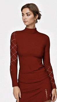 Mörkröd sagesterkjol med swarovskikristaller