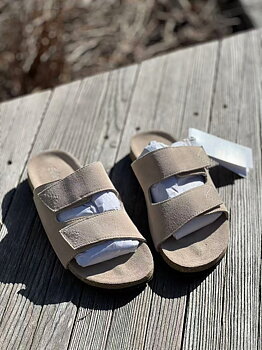 Selected Femme Betsy Suede Strap Slider Sand