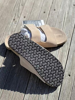 Selected Femme Betsy Suede Strap Slider Sand