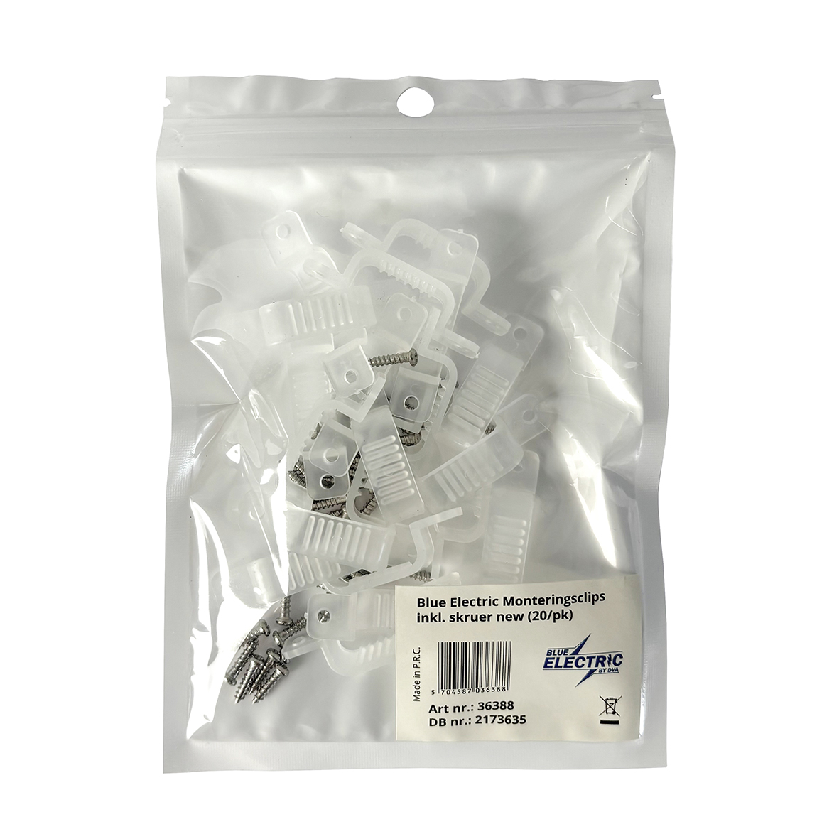  BLUE ELECTRIC Monteringsclips inkl. skruv (20/pk) - 4