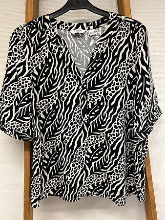 B Young - Mjoella V-ringad Blus Svart/Vit