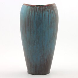 Gunnar Nylund (AXZ 1950s) Turquoise Biomorphic Vase 20 cm (2)
