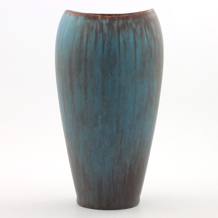 Gunnar Nylund (AXZ 1950s) Turquoise Biomorphic Vase 20 cm (2)