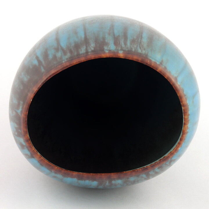 Gunnar Nylund (AXZ 1950s) Turquoise Biomorphic Vase 20 cm (2)