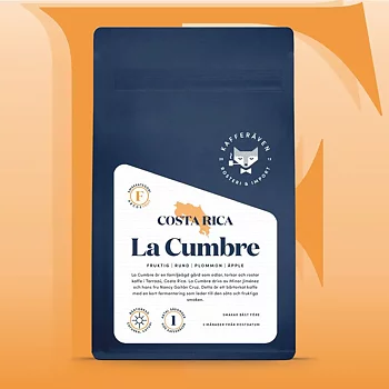 Kafferäven -La Cumbre - Natural - Costa Rica -  Ljusrostade hela kaffebönor - 250g