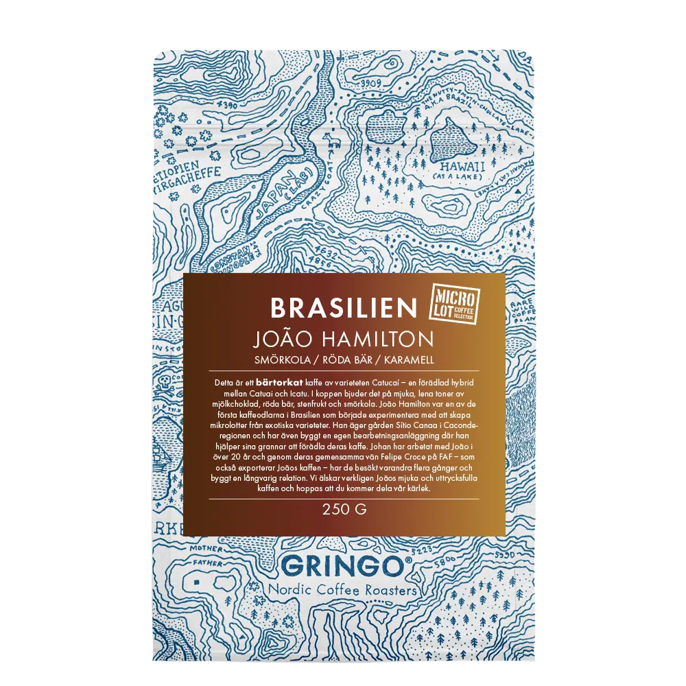 Gringo Nordic - João Hamilton - Brasilien - Ljusrostade hela kaffebönor - 250g