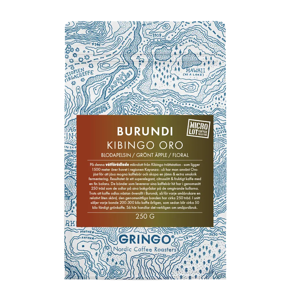 Gringo Nordic - Kibingo Oro - Burundi - Ljusrostade hela kaffebönor - 250g