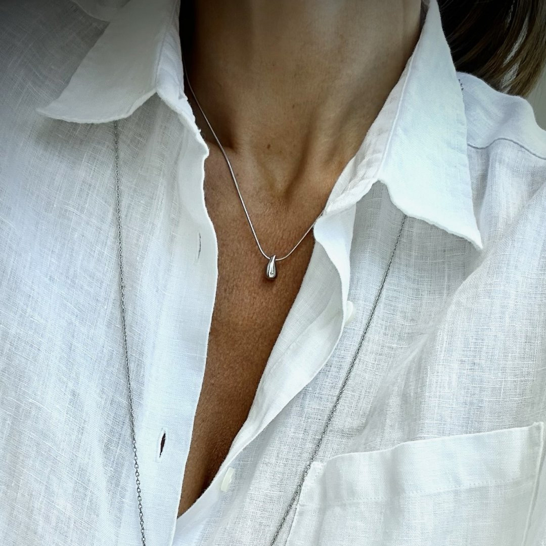 Bud to Rose halsband mini drop - silver - 3