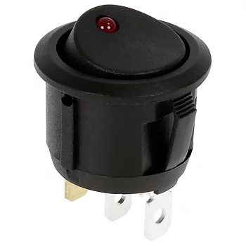 BRYTARE ON/OFF 24V RUND RÖD