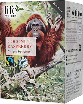 Life by Follis Coconut Raspberry Rainforest Fairtrade - Tepåsar 20-pack