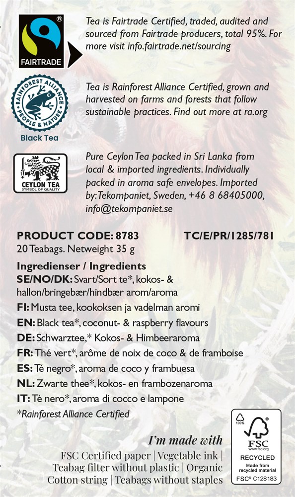Life by Follis Coconut Raspberry Rainforest Fairtrade - Tepåsar 20-pack - 2