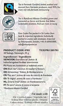 Life by Follis Coconut Raspberry Rainforest Fairtrade - Tepåsar 20-pack