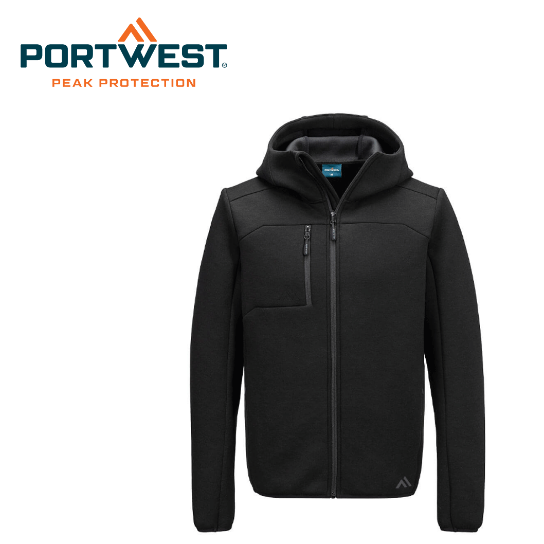 Fleecetakki Portwest Tech Fleece Hood Musta