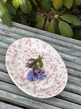 Ovalt fat 25 cm rosa