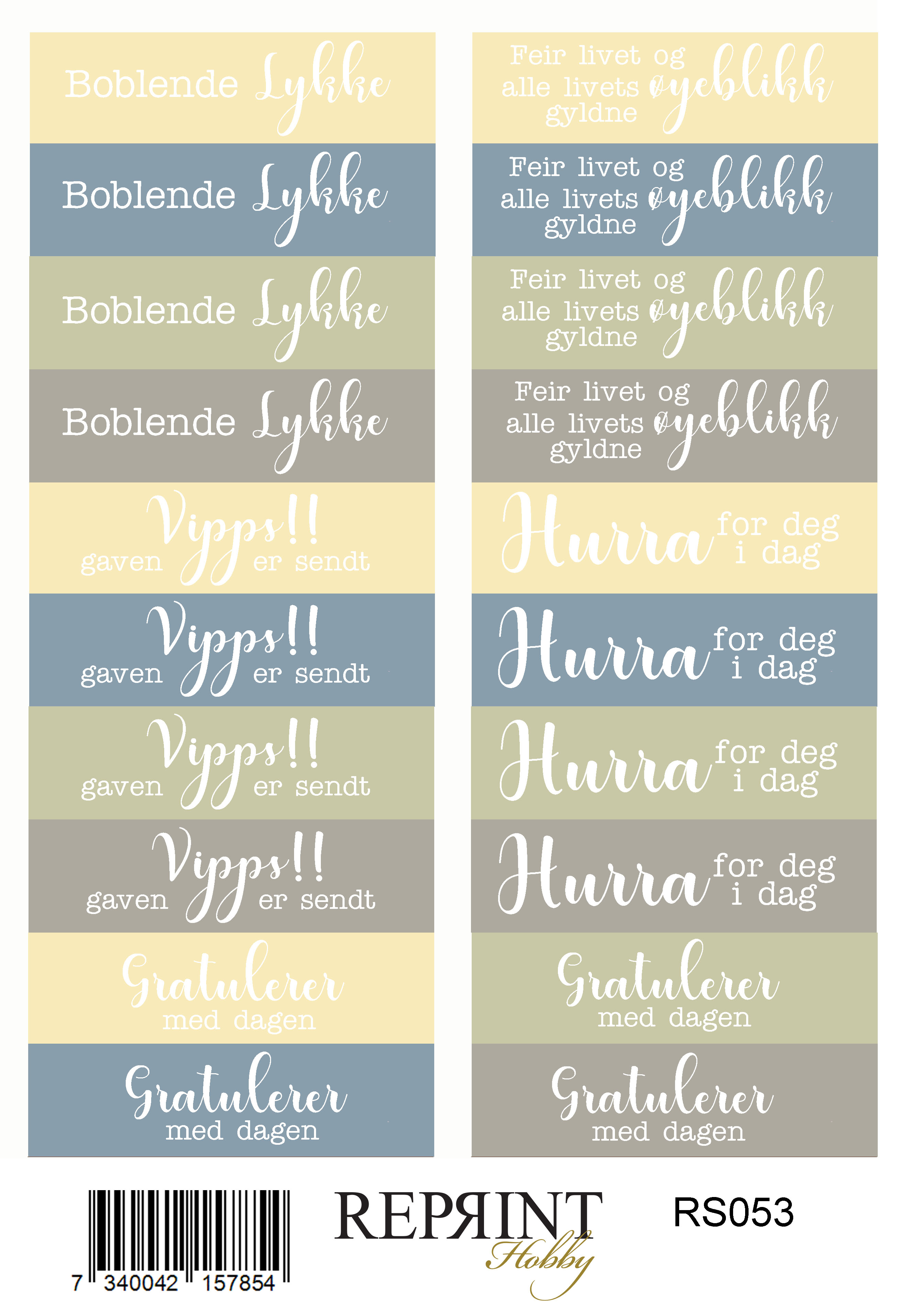 Stickers Reprint - Summer Meadow Norsk text  -  11x16 cm