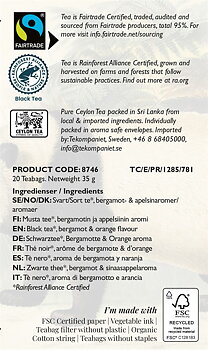 Life by Follis Earl Grey Orange Rainforest Fairtrade - Tepåsar 20-pack