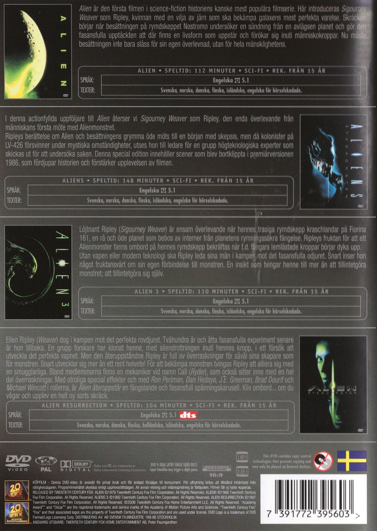 Alien 1-4 Box Collection (Begagnad) - 2