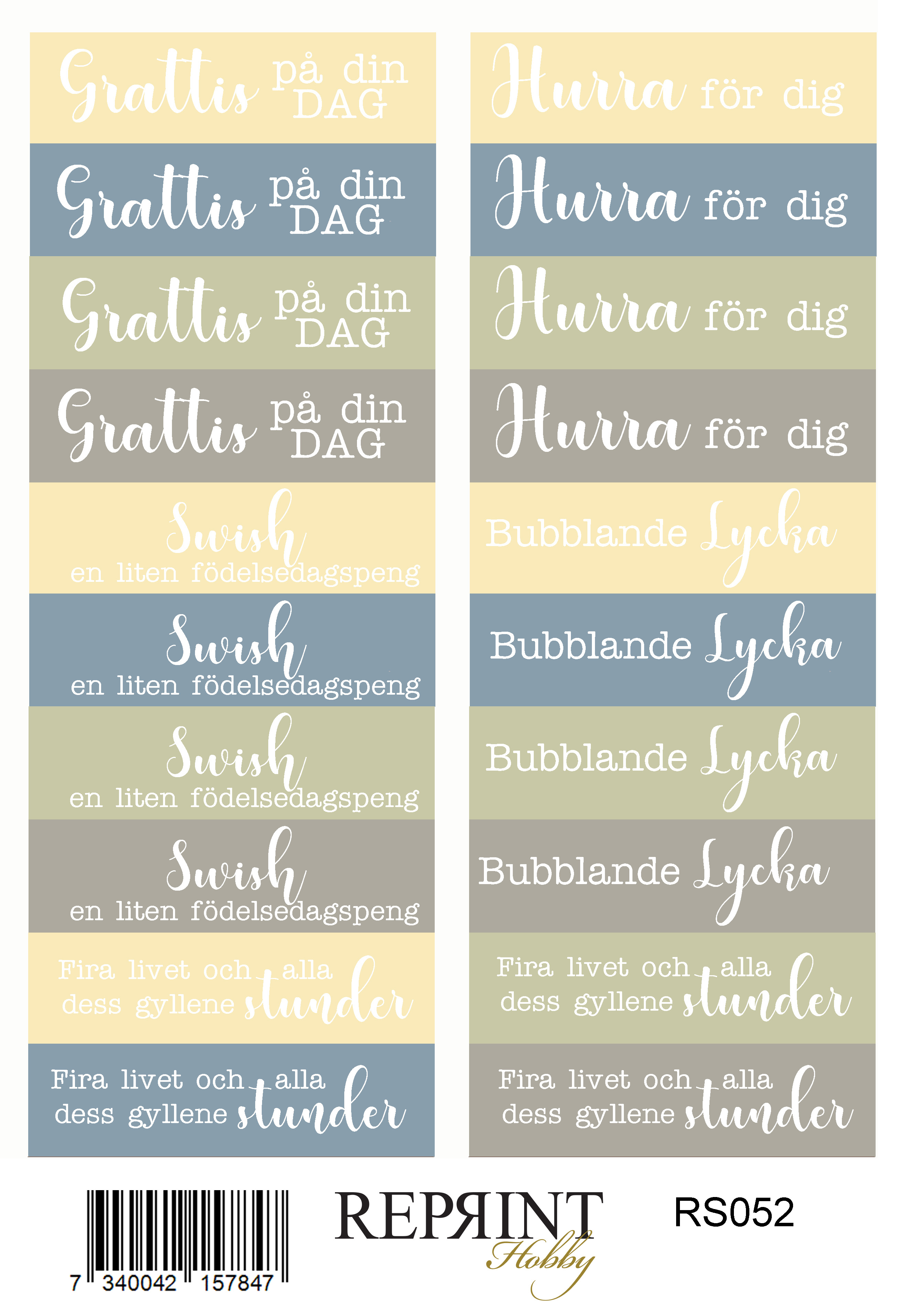 Stickers Reprint - Summer Meadow Svensk text  -  11x16 cm