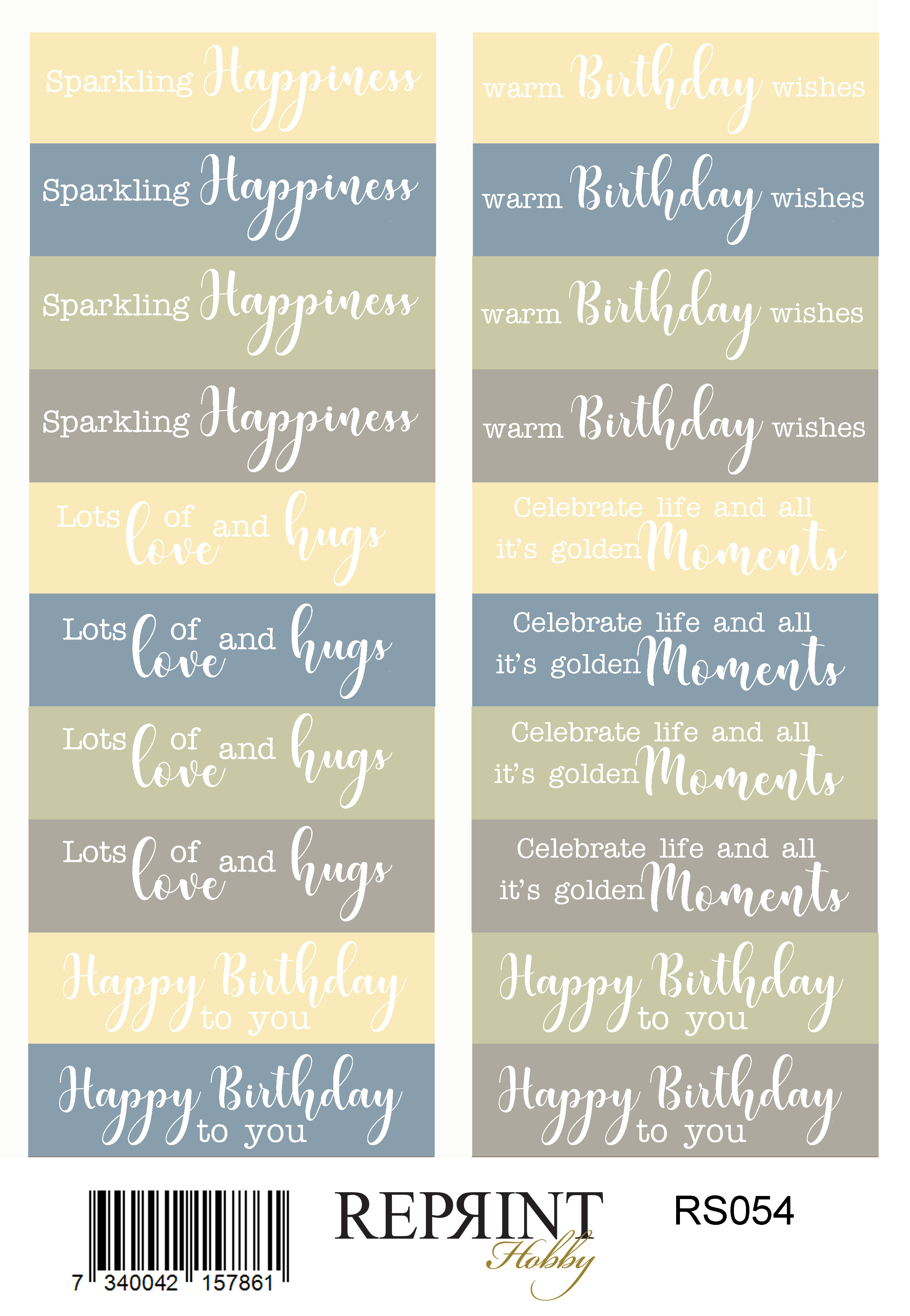 Stickers Reprint - Summer Meadow Engelsk text  -  11x16 cm
