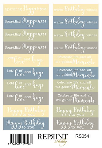 Stickers Reprint - Summer Meadow Engelsk text  -  11x16 cm