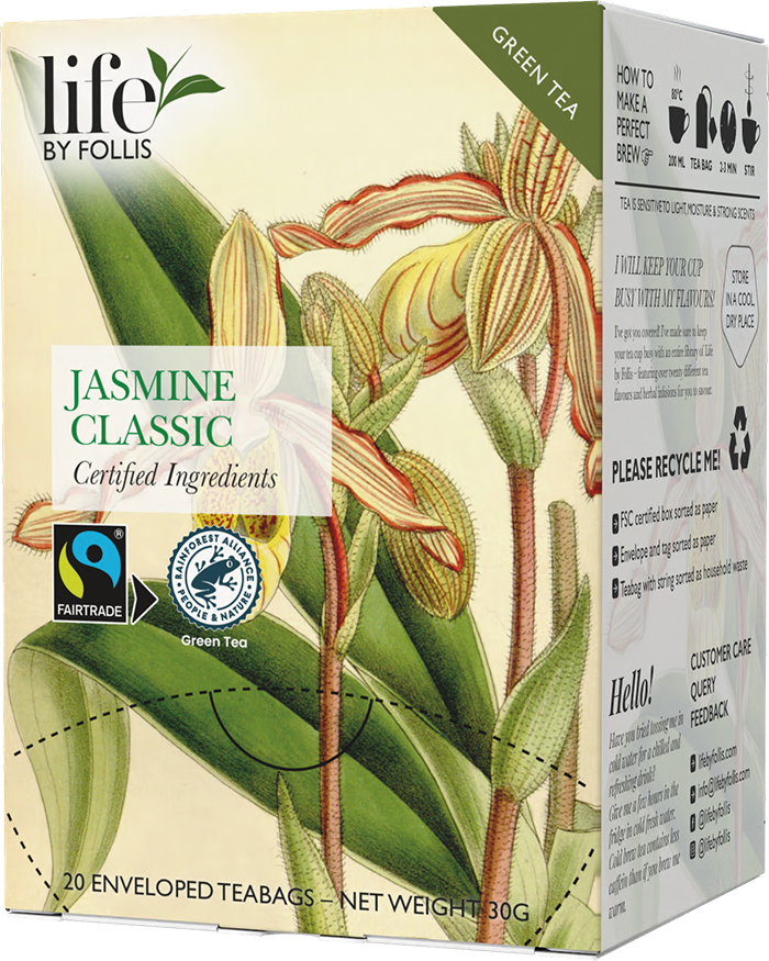 Life by Follis Jasmine Classic Rainforest Fairtrade - Tepåsar 20-pack