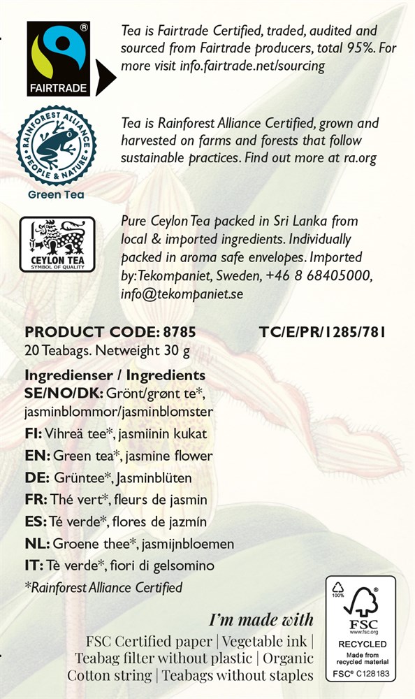 Life by Follis Jasmine Classic Rainforest Fairtrade - Tepåsar 20-pack - 2