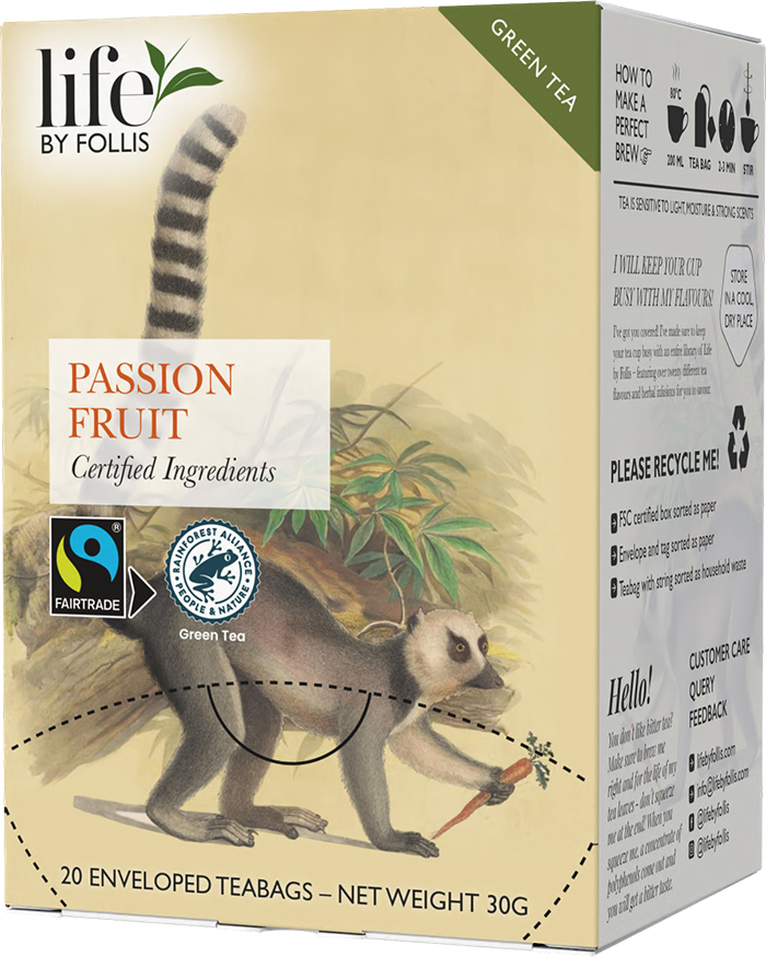 Life by Follis Passion Fruit Rainforest Fairtrade - Tepåsar 20-pack