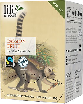 Life by Follis Passion Fruit Rainforest Fairtrade - Tepåsar 20-pack