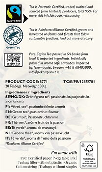 Life by Follis Passion Fruit Rainforest Fairtrade - Tepåsar 20-pack