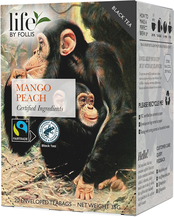 Life by Follis Mango Peach Rainforest Fairtrade - Tepåsar 20-pack