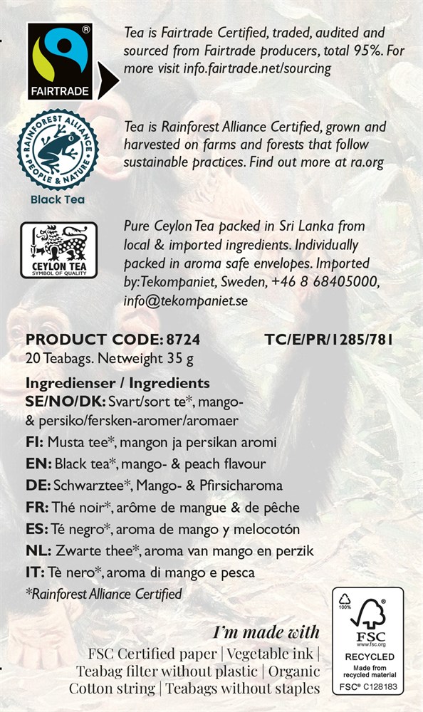 Life by Follis Mango Peach Rainforest Fairtrade - Tepåsar 20-pack - 2