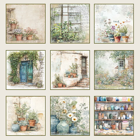 Papper Scrapbooking  Reprint - The Pottery Collection -  12x12 (30,5 x 30,5 cm)