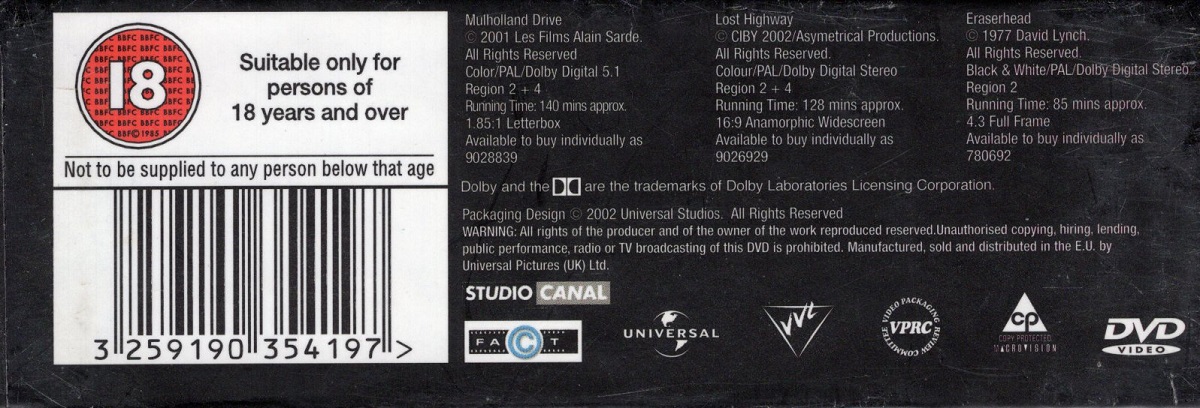 David Lynch: Triple Bill Collection (ej svensk text) (Begagnad) - 3