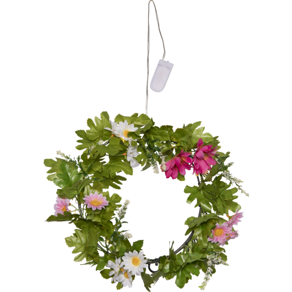 Blomsterkrans med belysning 