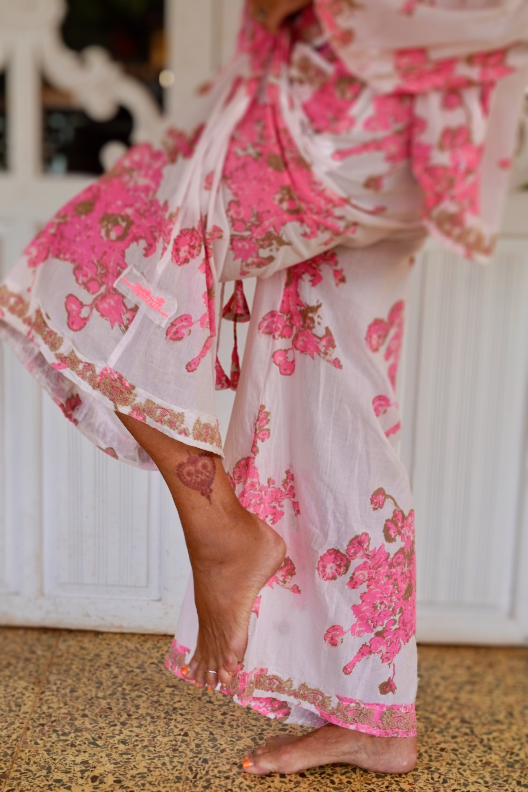 CARA MIA COTTON PANT PINK BUNCH 