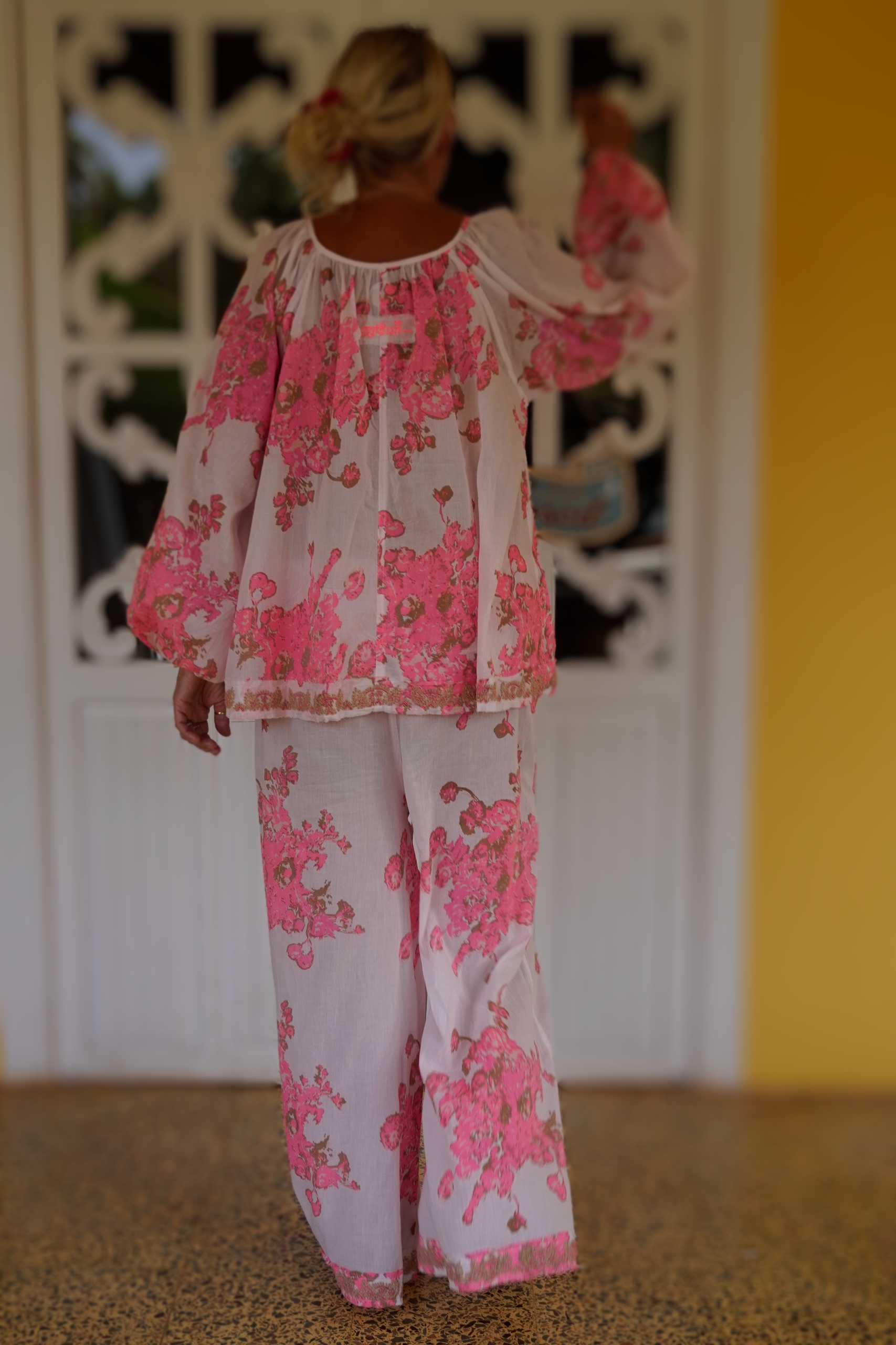 CARA MIA COTTON PANT PINK BUNCH  - 4