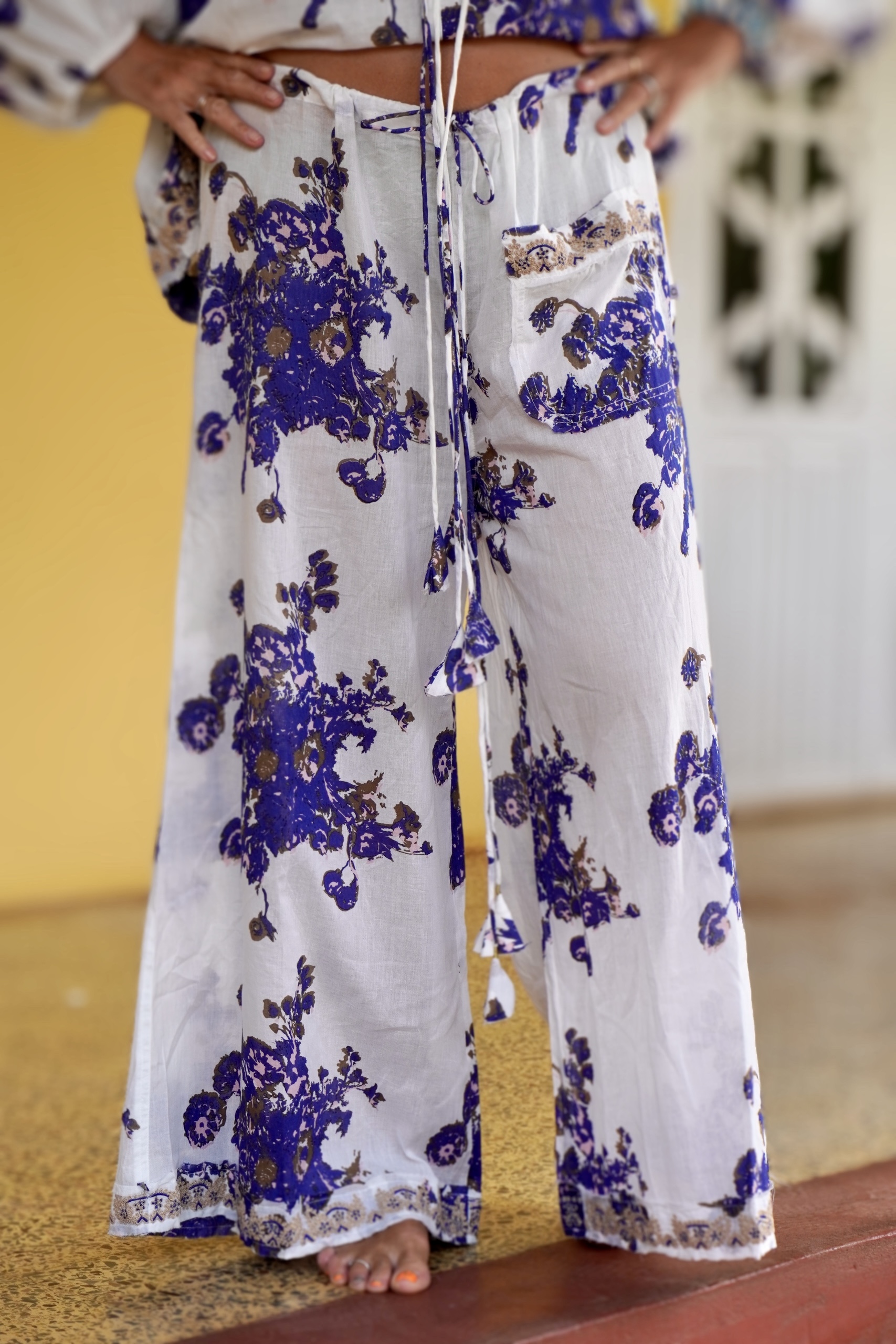 CARA MIA COTTON PANT INDIGO BUNCH  - 4