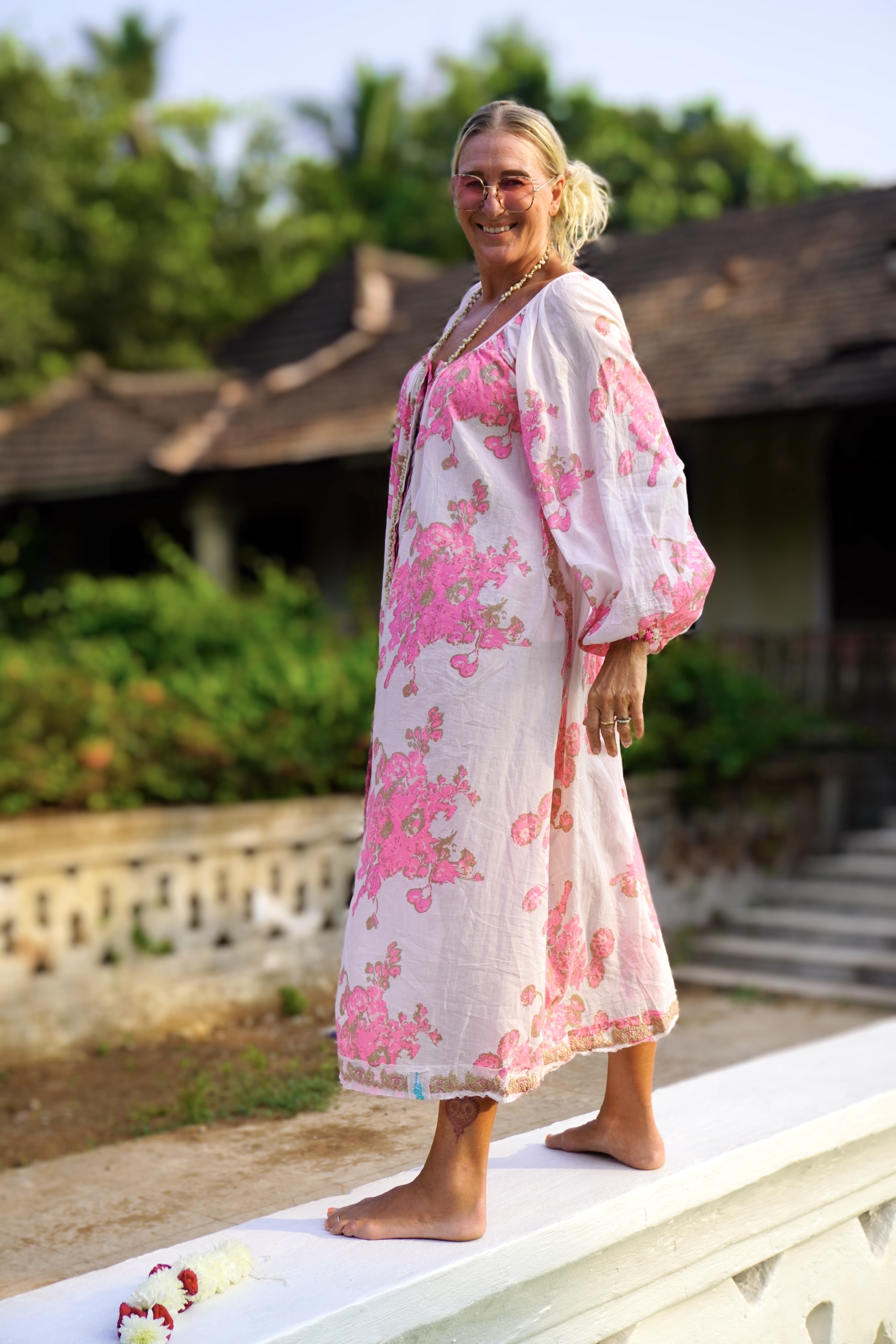 CARA MIA COTTON MAXI DRESS  PINK BUNCH  - 5