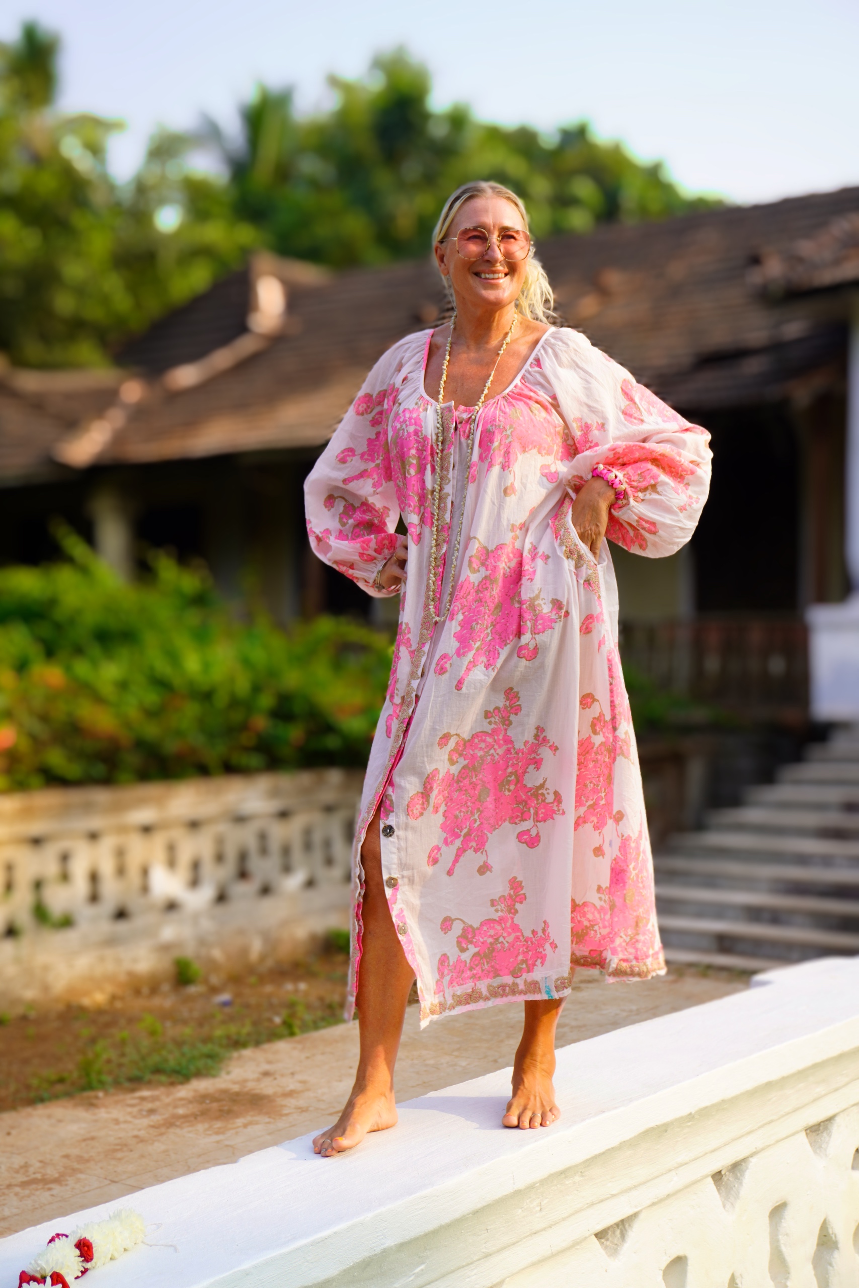 CARA MIA COTTON MAXI DRESS  PINK BUNCH 