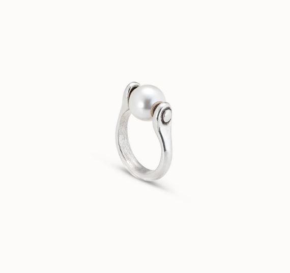 Ring Med Liten Pärla - silver