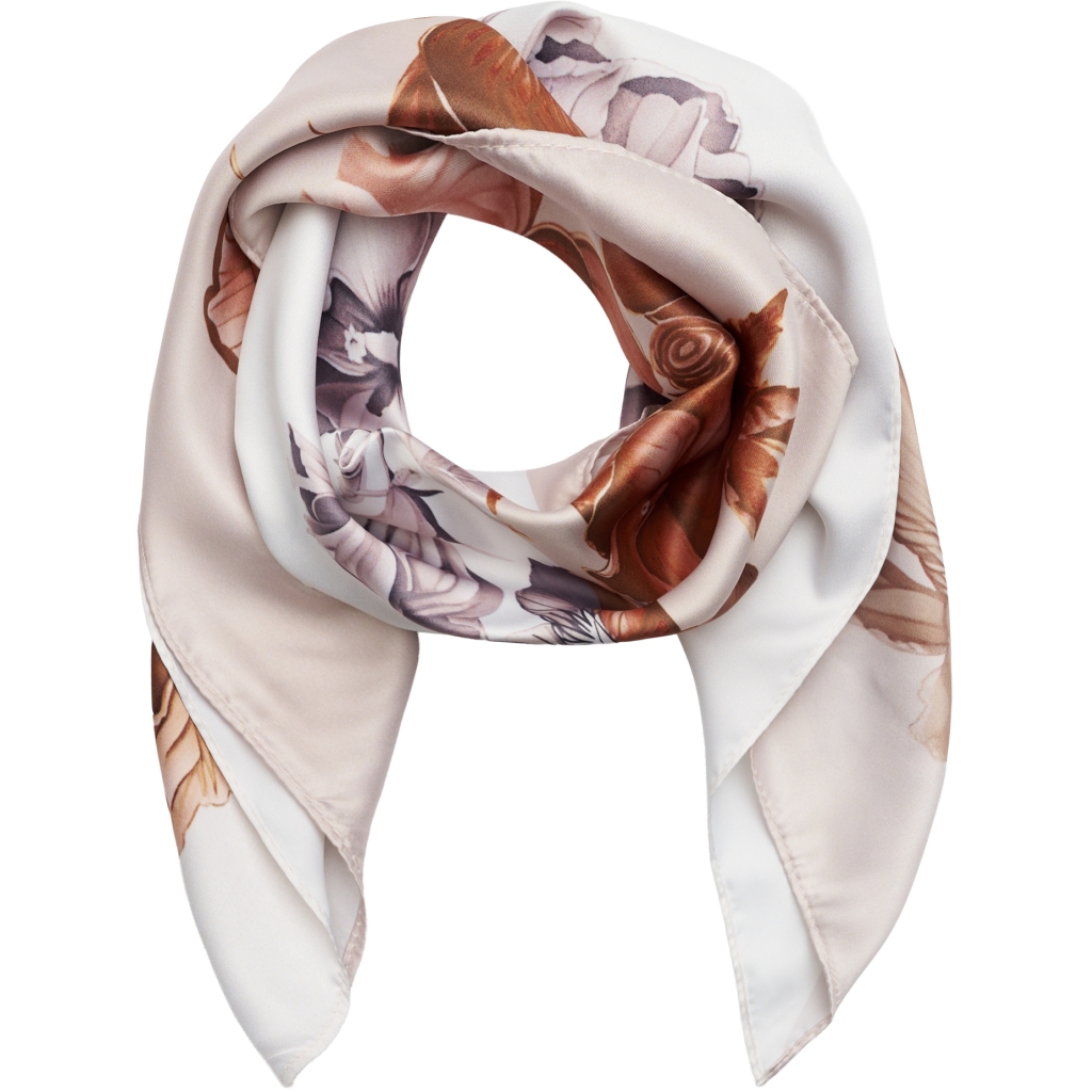 Scarves / Flowers / Beige-Taupe