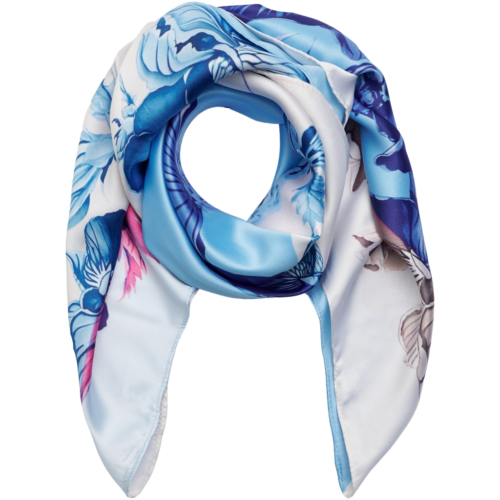 Scarves / Flowers / Blå Beige Rosa