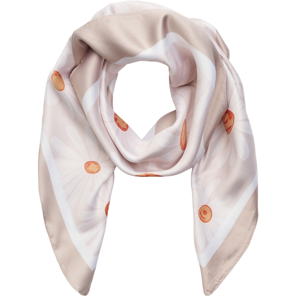 Scarves / Blommor / Beige