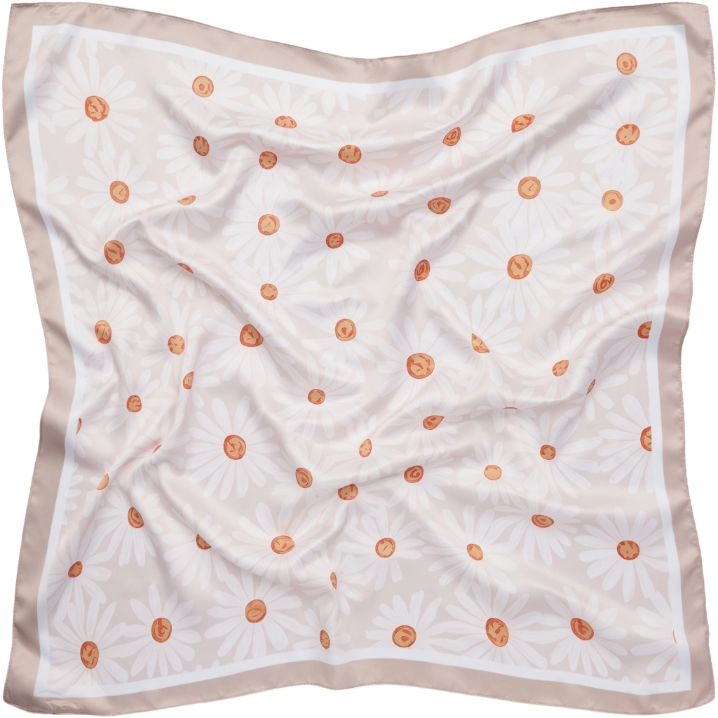 Scarves / Blommor / Beige
