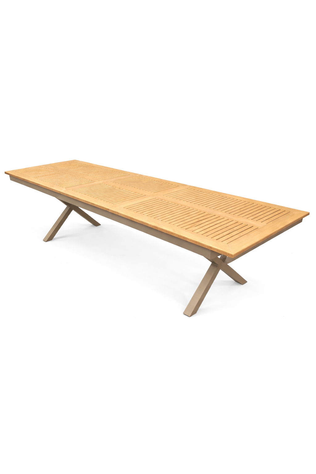 Kiel trädgårdsbord i aluminium och teak, utdragbart från 222 till 280 cm