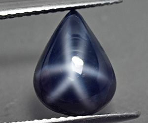 Zafiro estrella azul natural de lujo en forma de pera de 5,19 ct. - 2