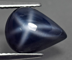 Zafiro estrella azul natural de lujo en forma de pera de 5,19 ct.