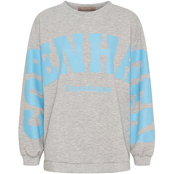 Hibiscus sweatshirt grey/skyblue